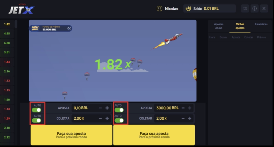 Jogando JetxX na Pix Luck